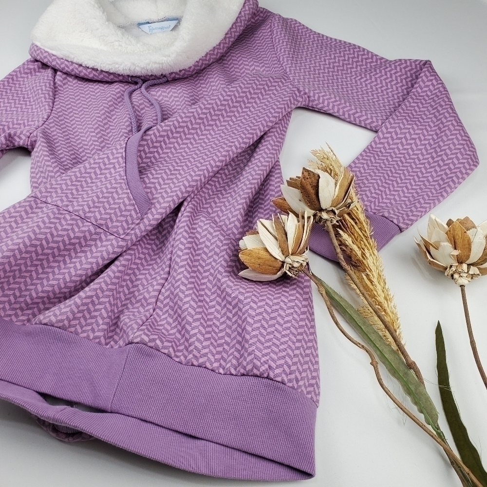 Pajamagram Cozy Purple Cowl Neck Sweatshirt XS - Picture 10 of 10